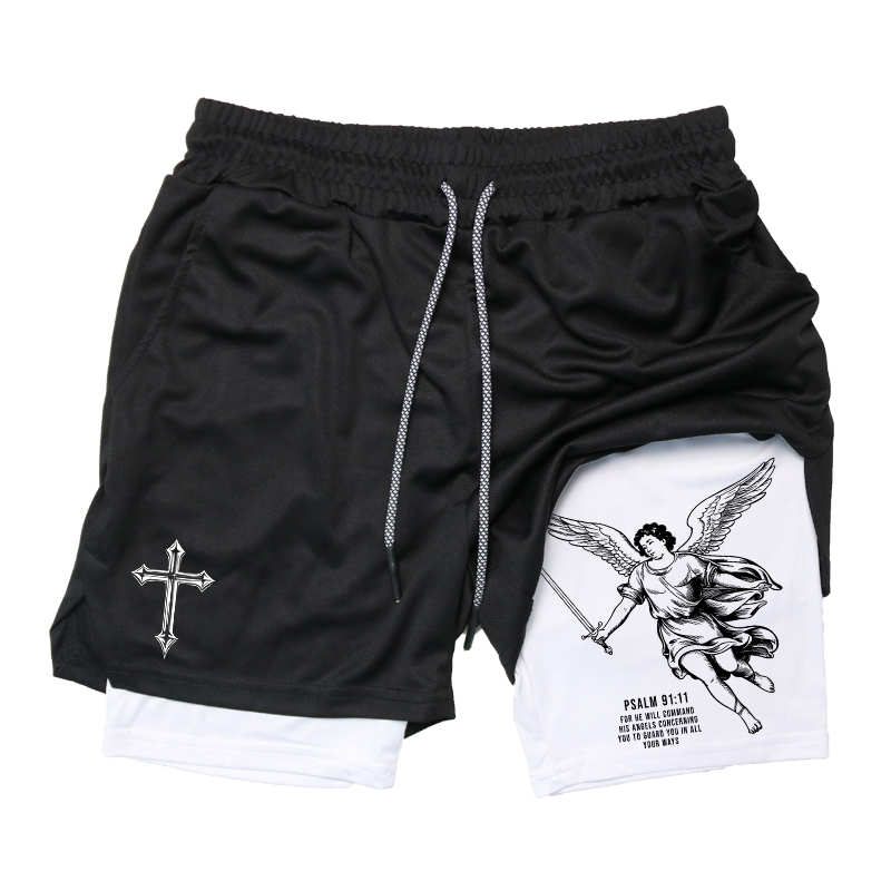 Running Gear For Men - Angel Cross Graphic 2-in-1 workout- en