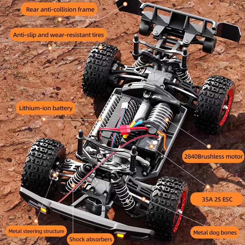 80KM/H Borstelloze RC Raceauto - Running Gear Vehicle recensie en prijs